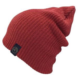 Flip side Hat Adult Eco-Knit Beanie in Warm Red One Size